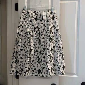 Ann Taylor Olive  and cream Floral Skirt